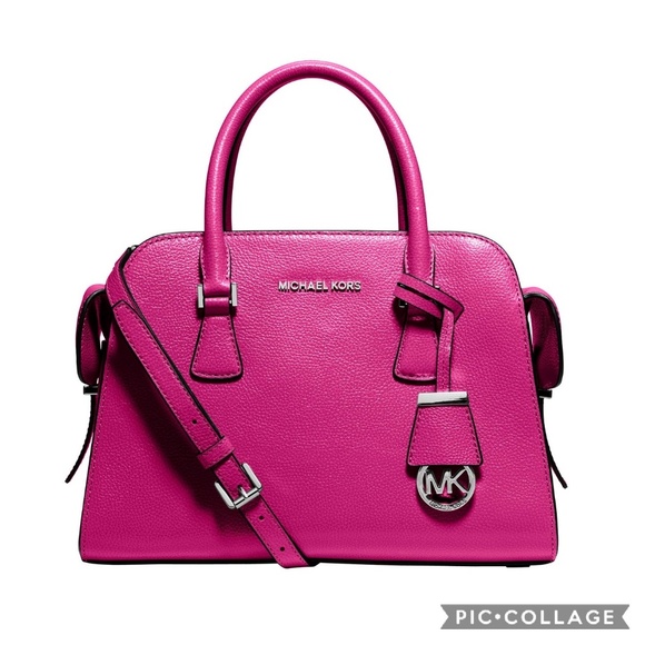 Michael Kors Handbags - Michael Kors Harper Raspberry MD Leather Satchel